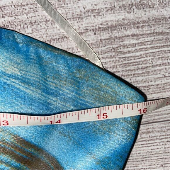 Scala strapless brush print multicolor maxi dress sz 4 - Picture 14 of 16